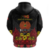 Papua New Guinea Independence Day Zip Hoodie PNG Bird of Paradise 50th Anniversary LT14 - Polynesian Pride