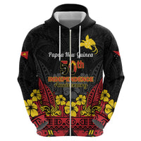 Papua New Guinea Independence Day Zip Hoodie PNG Bird of Paradise 50th Anniversary LT14 - Polynesian Pride