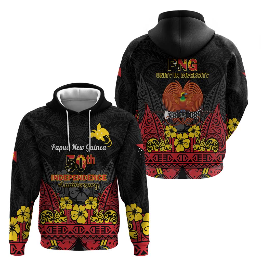 Papua New Guinea Independence Day Zip Hoodie PNG Bird of Paradise 50th Anniversary LT14 - Polynesian Pride