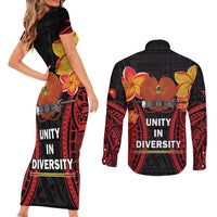 Papua New Guinea Independence Day Couples Matching Short Sleeve Bodycon Dress and Long Sleeve Button Shirt PNG Since 1975 LT14 - Polynesian Pride
