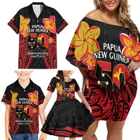 Papua New Guinea Independence Day Family Matching Off Shoulder Short Dress and Hawaiian Shirt PNG Since 1975 LT14 - Polynesian Pride