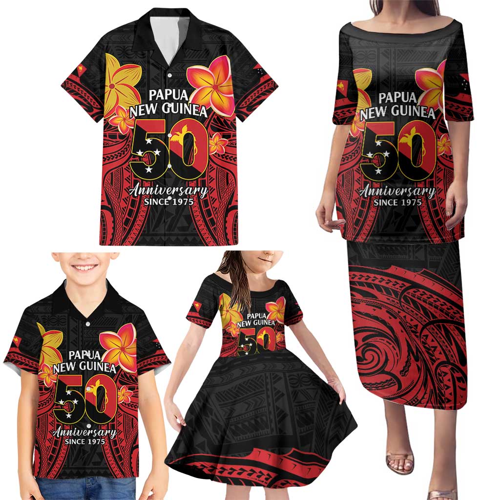 Papua New Guinea Independence Day Family Matching Puletasi and Hawaiian Shirt PNG Since 1975 LT14 - Polynesian Pride