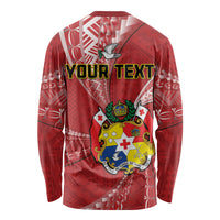 Personalised Tonga Independence Day Long Sleeve Shirt Happy 54th Independence Anniversary Ngatu Pattern