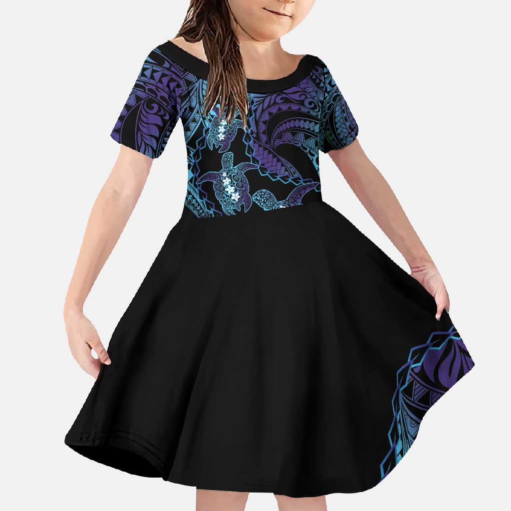 Polynesia Sea Turtle Day Family Matching Off Shoulder Maxi Dress and Hawaiian Shirt Tribal Honu Plumeria Polynesian Pattern
