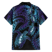 Polynesia Sea Turtle Day Family Matching Short Sleeve Bodycon Dress and Hawaiian Shirt Tribal Honu Plumeria Polynesian Pattern LT14 - Polynesian Pride