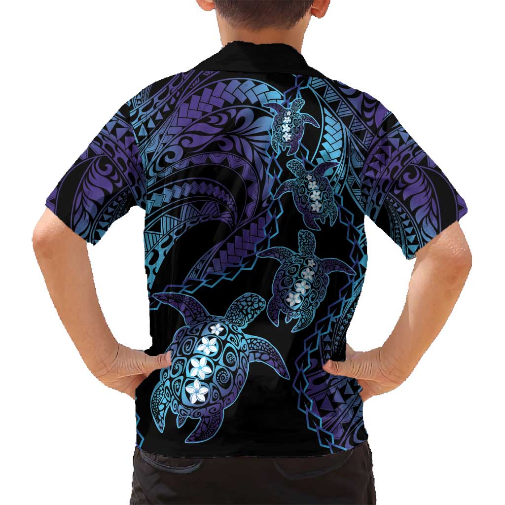 Polynesia Sea Turtle Day Family Matching Summer Maxi Dress and Hawaiian Shirt Tribal Honu Plumeria Polynesian Pattern