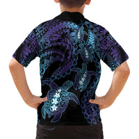 Polynesia Sea Turtle Day Family Matching Summer Maxi Dress and Hawaiian Shirt Tribal Honu Plumeria Polynesian Pattern