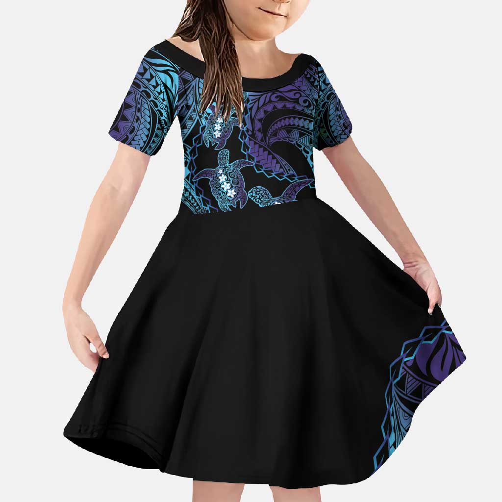 Polynesia Sea Turtle Day Family Matching Tank Maxi Dress and Hawaiian Shirt Tribal Honu Plumeria Polynesian Pattern