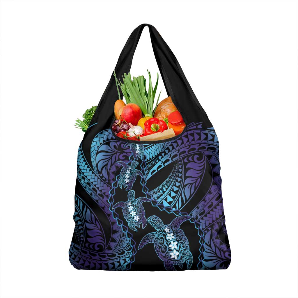 Polynesia Sea Turtle Day Grocery Bag Tribal Honu Plumeria Polynesian Pattern LT14 1-pack One Size Purple - Polynesian Pride