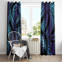 Polynesia Sea Turtle Day Window Curtain Tribal Honu Plumeria Polynesian Pattern