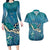 World Sea Turtle Day Polynesia Couples Matching Long Sleeve Bodycon Dress and Hawaiian Shirt Go With The Flow