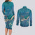 World Sea Turtle Day Polynesia Couples Matching Long Sleeve Bodycon Dress and Long Sleeve Button Shirt Go With The Flow
