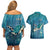 World Sea Turtle Day Polynesia Couples Matching Off Shoulder Short Dress and Hawaiian Shirt Go With The Flow