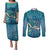World Sea Turtle Day Polynesia Couples Matching Puletasi and Long Sleeve Button Shirt Go With The Flow