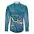 World Sea Turtle Day Polynesia Family Matching Off The Shoulder Long Sleeve Dress and Hawaiian Shirt Go With The Flow
