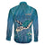 World Sea Turtle Day Polynesia Family Matching Off The Shoulder Long Sleeve Dress and Hawaiian Shirt Go With The Flow