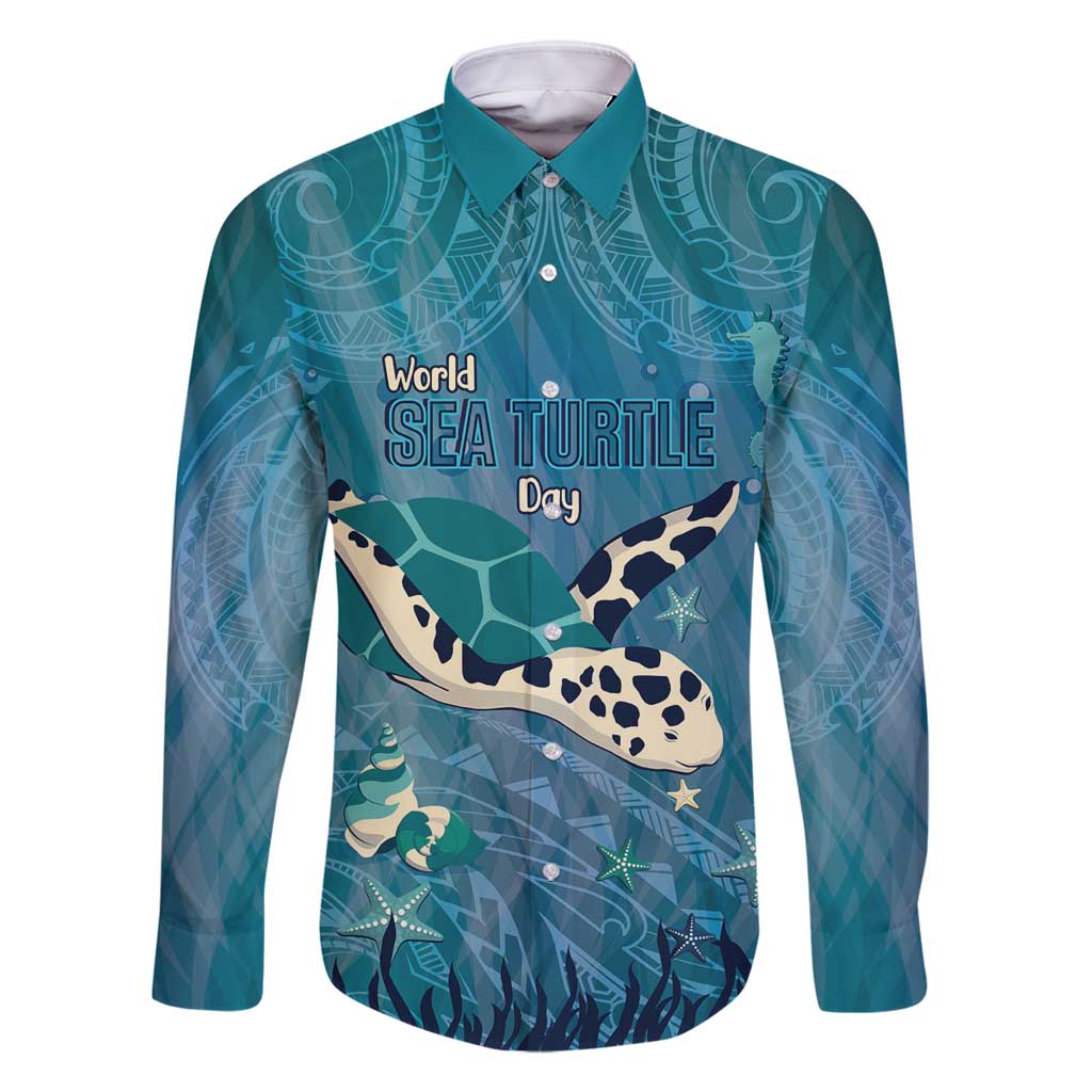 World Sea Turtle Day Polynesia Family Matching Off Shoulder Maxi Dress and Hawaiian Shirt Go With The Flow