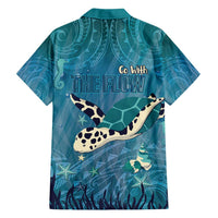 World Sea Turtle Day Polynesia Family Matching Off Shoulder Short Dress and Hawaiian Shirt Go With The Flow