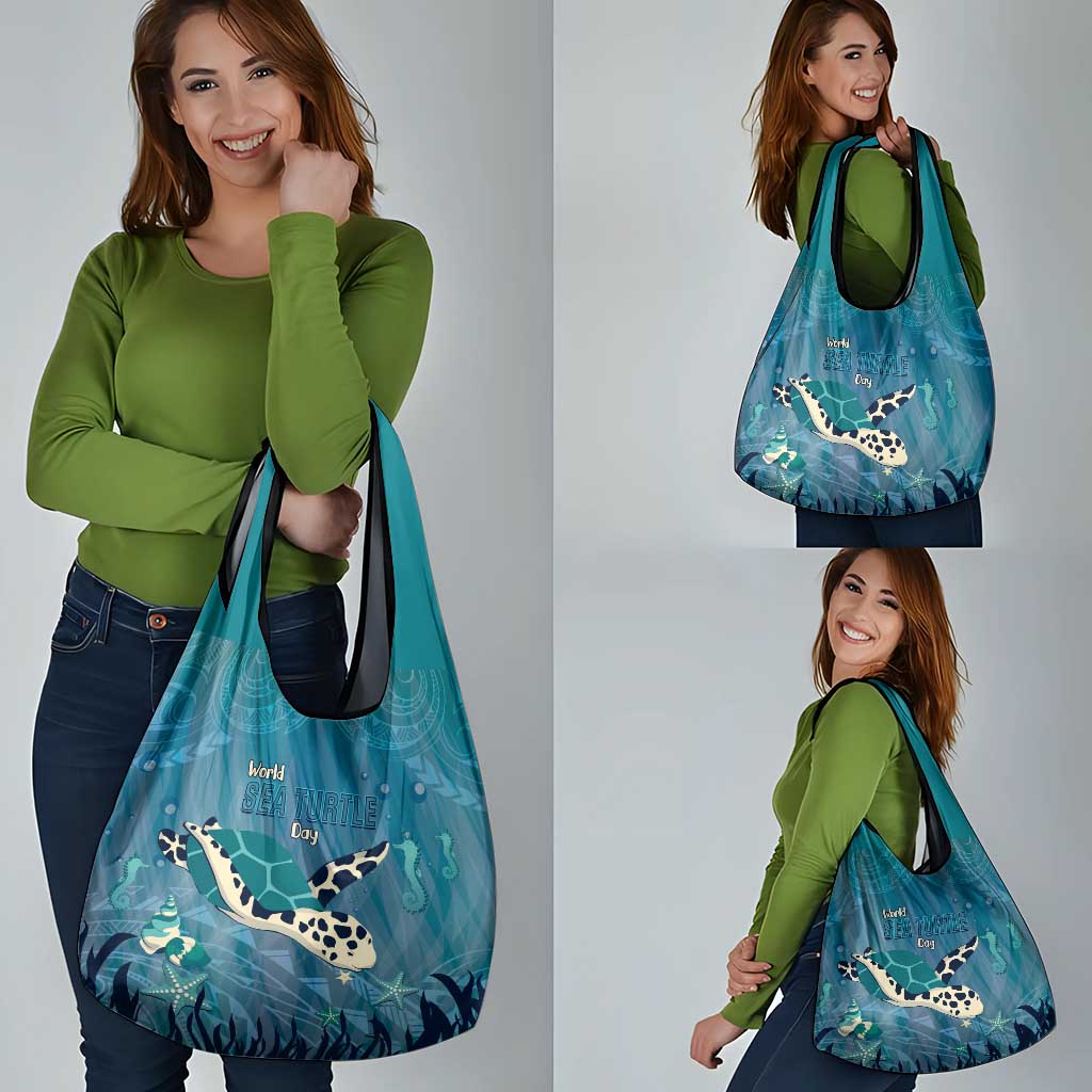 World Sea Turtle Day Polynesia Grocery Bag Go With The Flow