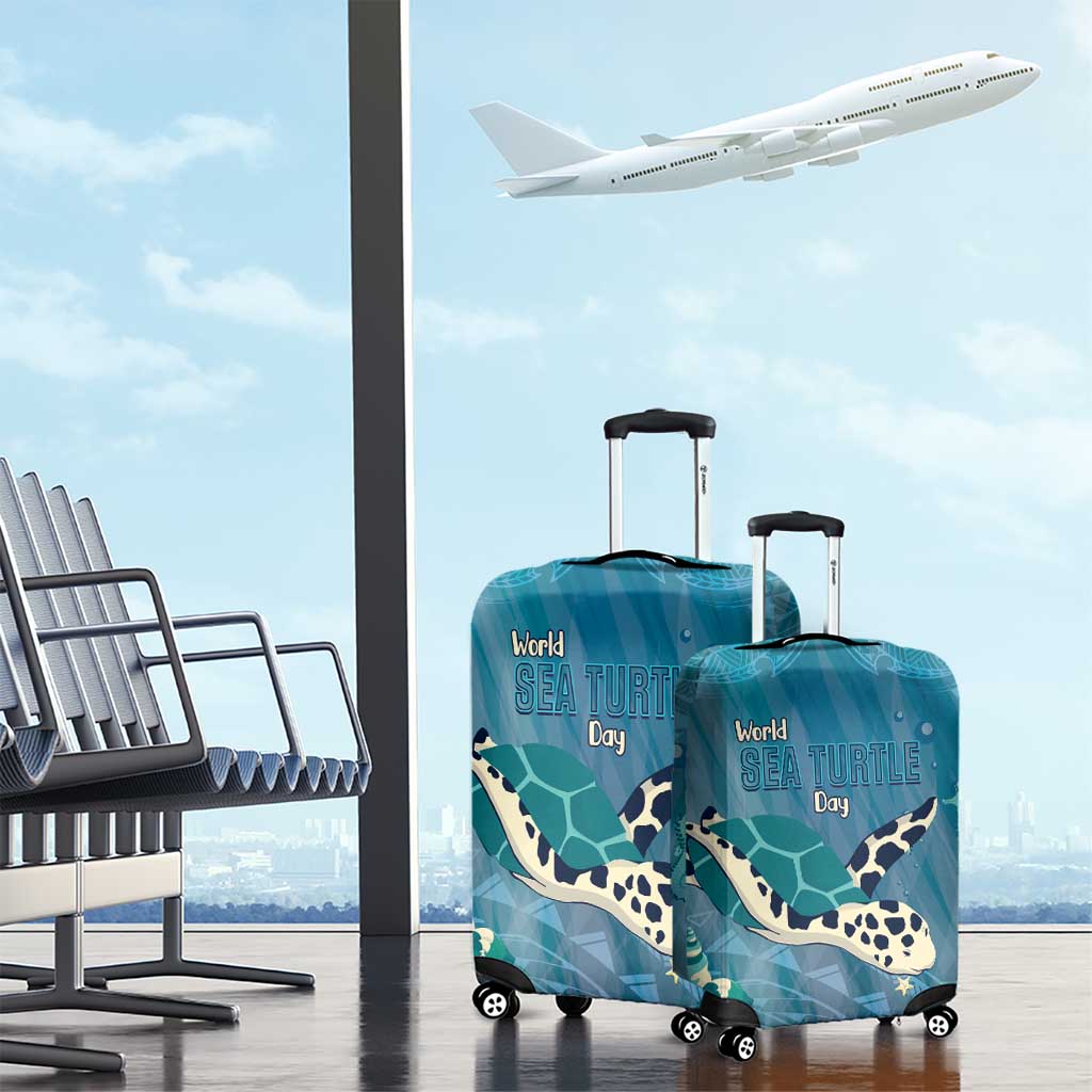 World Sea Turtle Day Polynesia Luggage Cover Go With The Flow