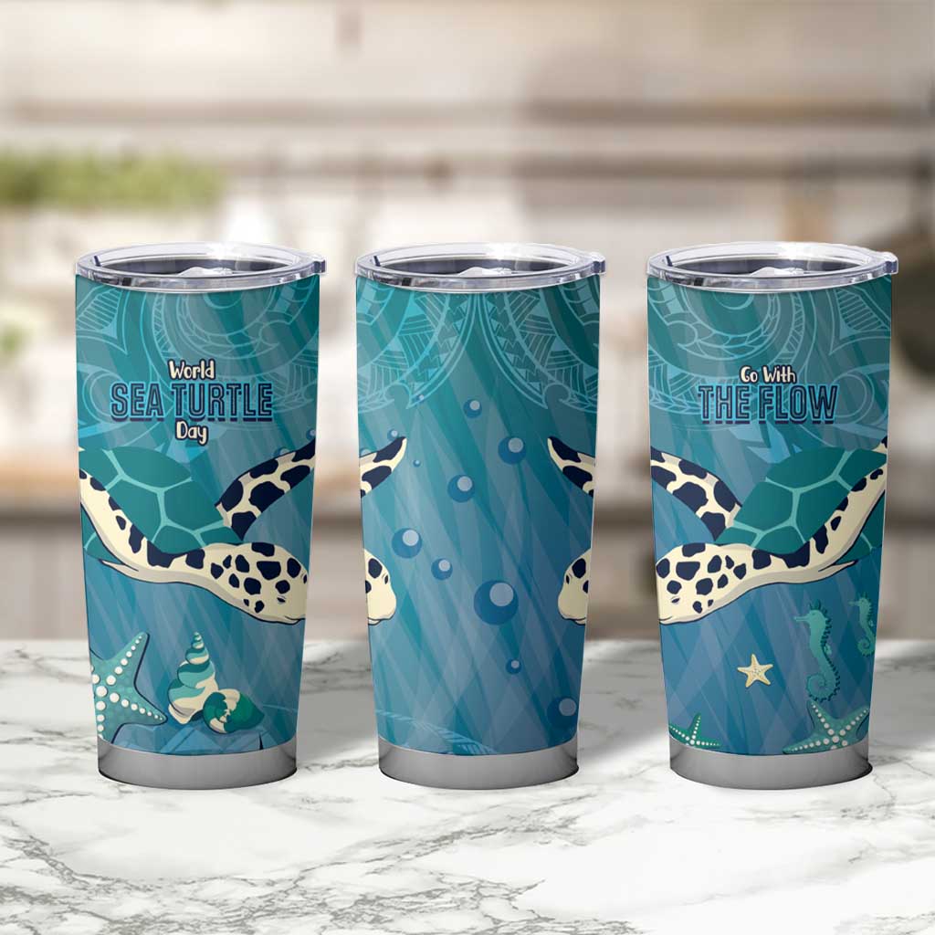World Sea Turtle Day Polynesia Tumbler Cup Go With The Flow