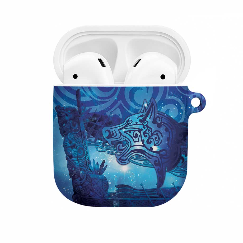 Kuri New Zealand Matariki AirPods Case Aotearoa Dog Waka Maori New Year Galaxy Vibes LT14 Blue - Polynesian Pride
