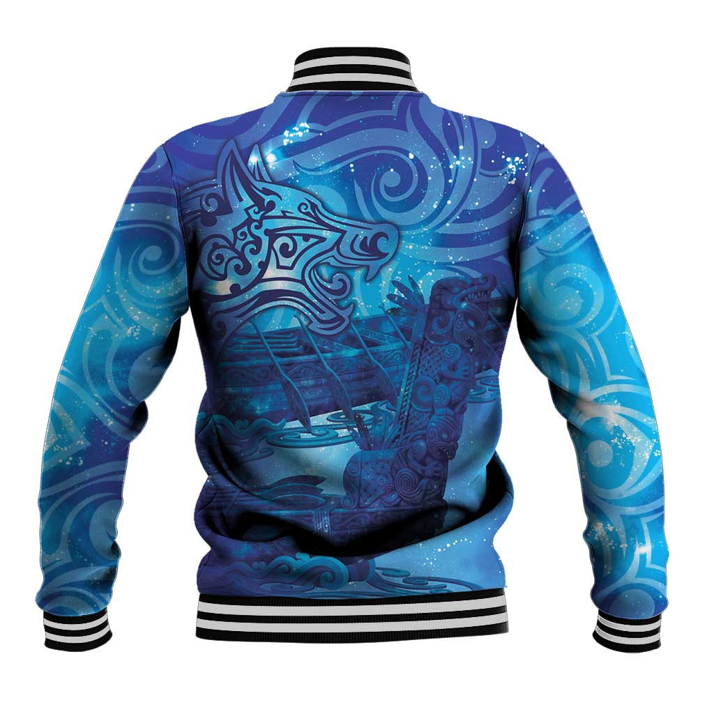 Kuri New Zealand Matariki Baseball Jacket Aotearoa Dog Waka Maori New Year Galaxy Vibes LT14 - Polynesian Pride