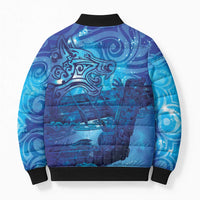 Kuri New Zealand Matariki Bomber Puffer Jacket Aotearoa Dog Waka Maori New Year Galaxy Vibes