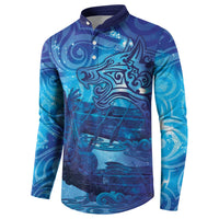 Kuri New Zealand Matariki Button Sweatshirt Aotearoa Dog Waka Maori New Year Galaxy Vibes LT14 - Polynesian Pride