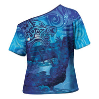 Kuri New Zealand Matariki Cross Shoulder Shirt Aotearoa Dog Waka Maori New Year Galaxy Vibes LT14 - Polynesian Pride