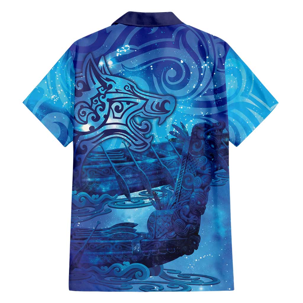 Kuri New Zealand Matariki Family Matching Off The Shoulder Long Sleeve Dress and Hawaiian Shirt Aotearoa Dog Waka Maori New Year Galaxy Vibes LT14 - Polynesian Pride