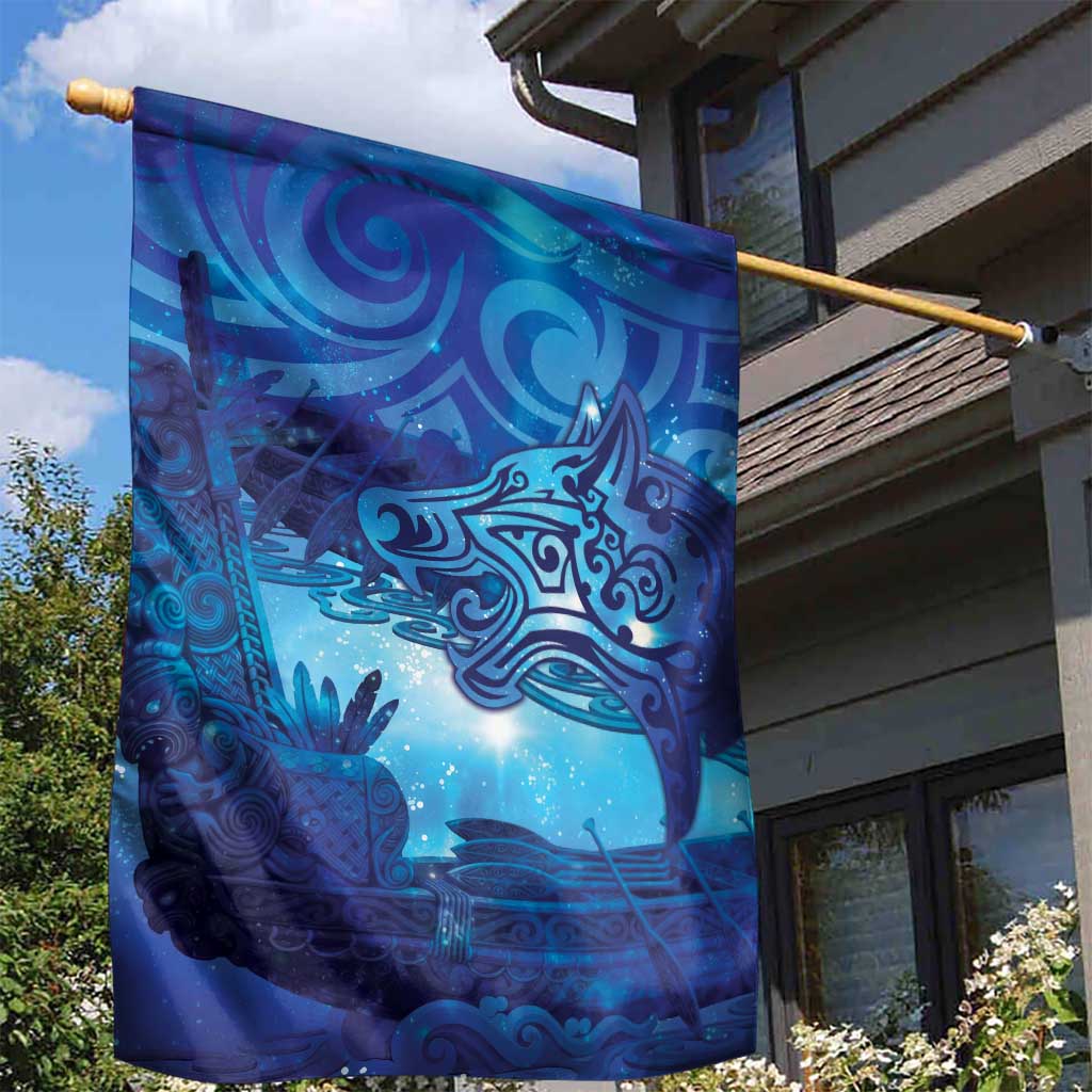 Kuri New Zealand Matariki Garden Flag Aotearoa Dog Waka Maori New Year Galaxy Vibes LT14 - Polynesian Pride