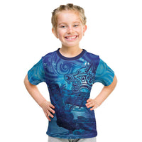 Kuri New Zealand Matariki Kid T Shirt Aotearoa Dog Waka Maori New Year Galaxy Vibes LT14 Blue - Polynesian Pride