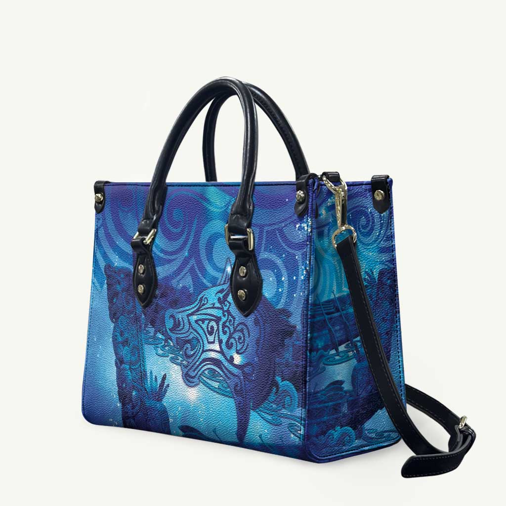 Kuri New Zealand Matariki Leather Bag Aotearoa Dog Waka Maori New Year Galaxy Vibes