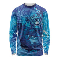 Kuri New Zealand Matariki Long Sleeve Shirt Aotearoa Dog Waka Maori New Year Galaxy Vibes LT14 Unisex Blue - Polynesian Pride