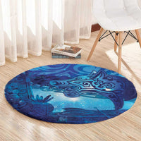 Kuri New Zealand Matariki Round Carpet Aotearoa Dog Waka Maori New Year Galaxy Vibes