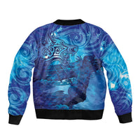 Kuri New Zealand Matariki Sleeve Zip Bomber Jacket Aotearoa Dog Waka Maori New Year Galaxy Vibes LT14 - Polynesian Pride