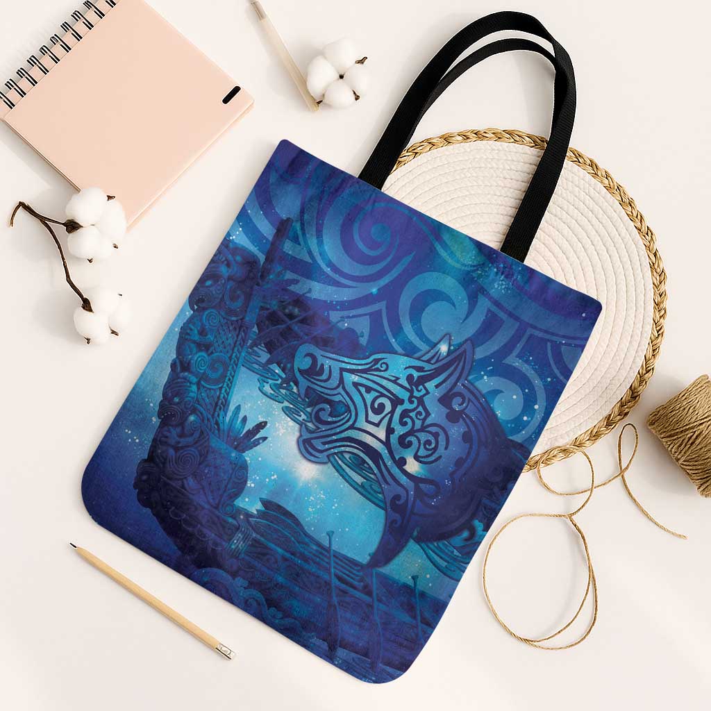 Kuri New Zealand Matariki Tote Bag Aotearoa Dog Waka Maori New Year Galaxy Vibes
