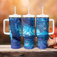 Kuri New Zealand Matariki Tumbler With Handle Aotearoa Dog Waka Maori New Year Galaxy Vibes LT14 - Polynesian Pride