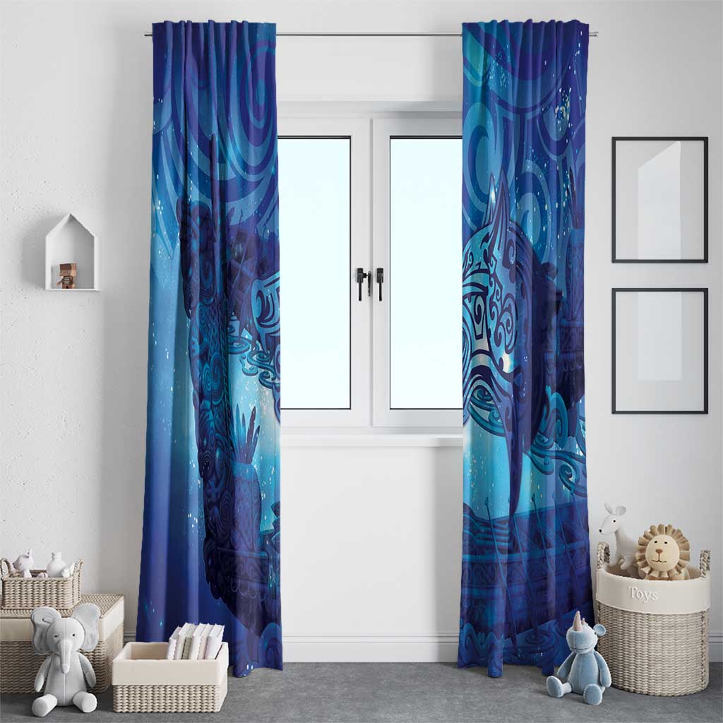 Kuri New Zealand Matariki Window Curtain Aotearoa Dog Waka Maori New Year Galaxy Vibes