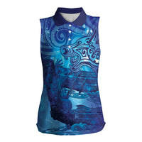 Kuri New Zealand Matariki Women Sleeveless Polo Shirt Aotearoa Dog Waka Maori New Year Galaxy Vibes LT14 Female Blue - Polynesian Pride