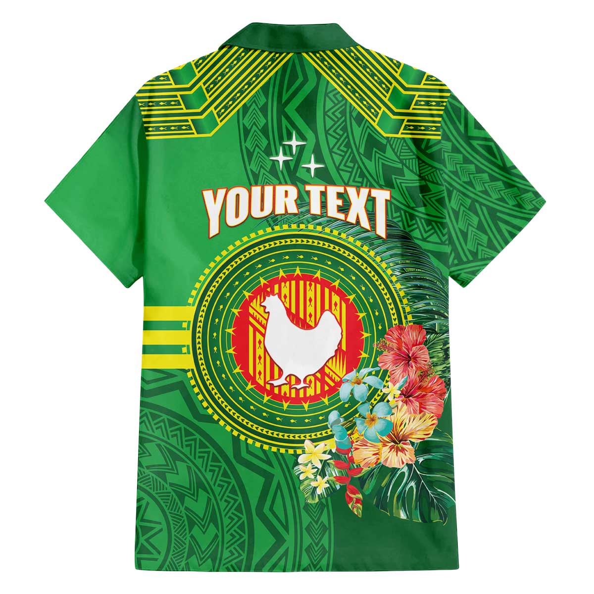 Personalized Manu'a Cession Day Family Matching Off The Shoulder Long Sleeve Dress and Hawaiian Shirt Tropical Flowers With Polynesian Pattern LT14 - Polynesian Pride