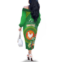 Personalized Manu'a Cession Day Family Matching Off The Shoulder Long Sleeve Dress and Hawaiian Shirt Tropical Flowers With Polynesian Pattern LT14 - Polynesian Pride