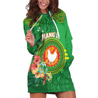 Personalized Manu'a Cession Day Hoodie Dress Tropical Flowers With Polynesian Pattern