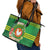 Personalized Manu'a Cession Day Leather Tote Bag Tropical Flowers With Polynesian Pattern
