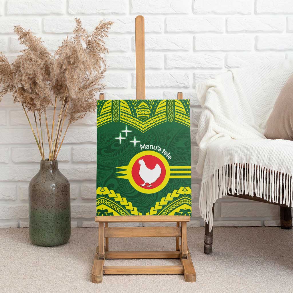 Manu'a Flag Day Canvas Wall Art Polynesian Pattern National Color Proud