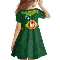 Manu'a Flag Day Family Matching Off The Shoulder Long Sleeve Dress and Hawaiian Shirt Polynesian Pattern National Color Proud LT14 - Polynesian Pride
