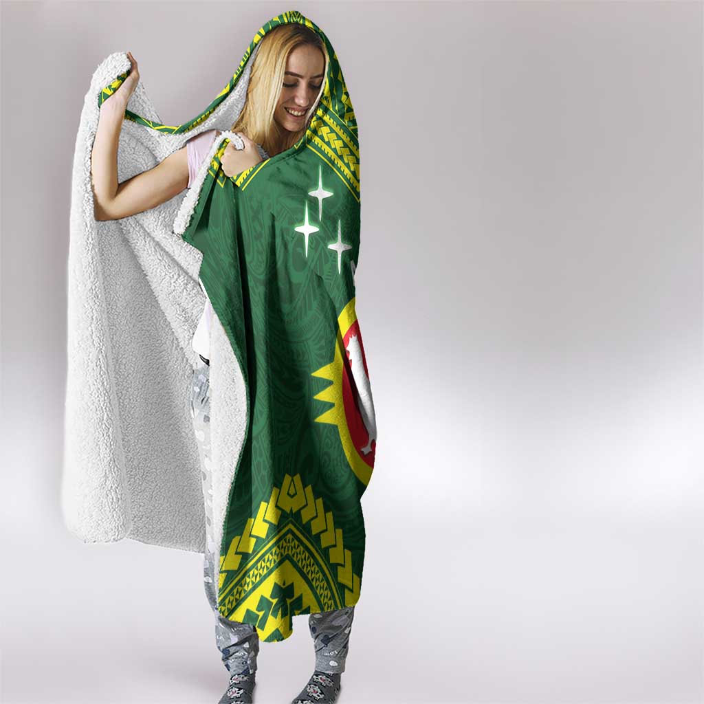 Manu'a Flag Day Hooded Blanket Polynesian Pattern National Color Proud