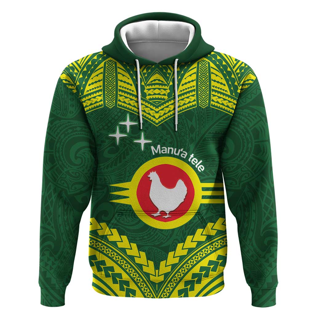 Manu'a Flag Day Hoodie Polynesian Pattern National Color Proud