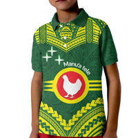 Manu'a Flag Day Kid Polo Shirt Polynesian Pattern National Color Proud